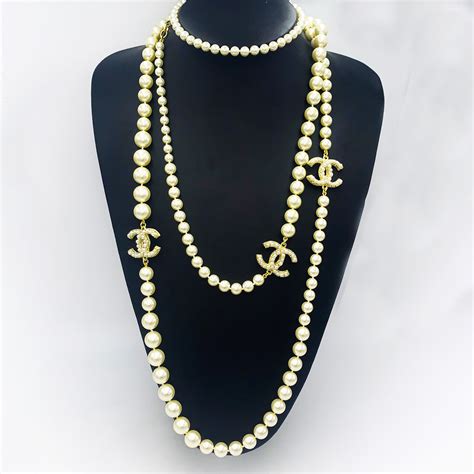 chanel chain pearl necklace|Chanel necklace catalog.